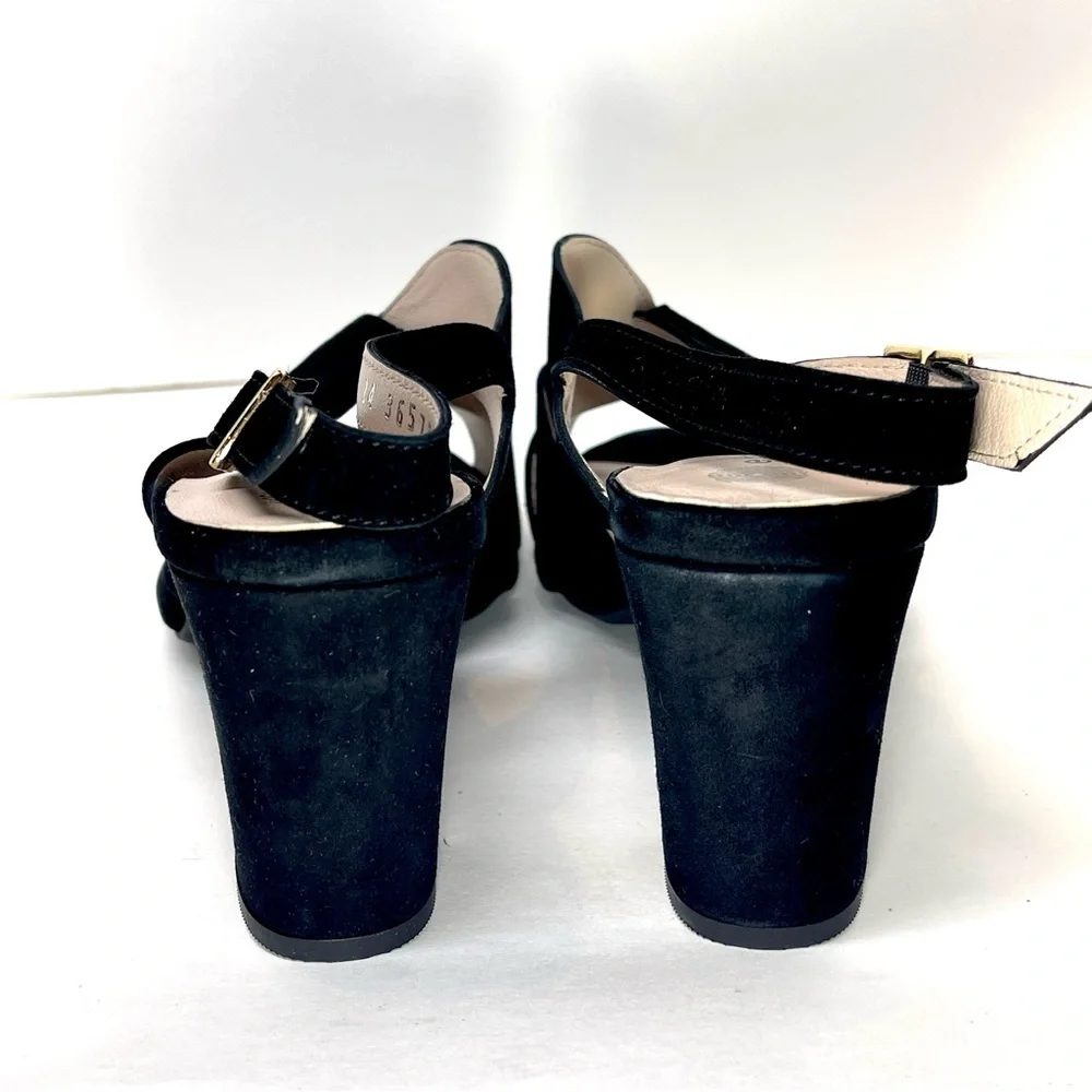 NWOT‎ Eric Michael Women’s Portugal Lark Black Leather Heels Size EU 42 (11-12)